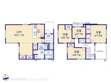 【千葉県/流山市加】流山市加1丁目 新築一戸建て 間取り図