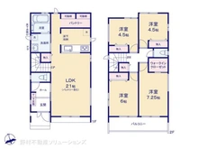 【千葉県/柏市南増尾】柏市南増尾8丁目 新築一戸建て 間取り図