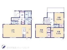【千葉県/松戸市河原塚】松戸市河原塚 新築一戸建て 間取り図