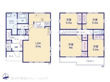 【千葉県/柏市東中新宿】柏市東中新宿4丁目 新築一戸建て 間取り図