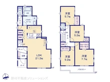 【千葉県/柏市東中新宿】柏市東中新宿4丁目 新築一戸建て 間取り図