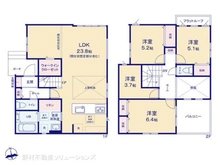 【千葉県/船橋市大穴北】船橋市大穴北8丁目 新築一戸建て 間取り図