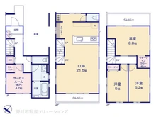 【千葉県/船橋市前原西】船橋市前原西5丁目 新築一戸建て 間取り図