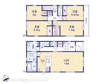【千葉県/船橋市咲が丘】船橋市咲が丘4丁目 新築一戸建て 間取り図