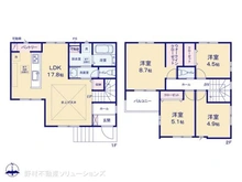 【千葉県/船橋市大穴北】船橋市大穴北8丁目 新築一戸建て 間取り図