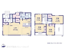 【千葉県/船橋市芝山】船橋市芝山1丁目 新築一戸建て 間取り図