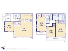 【千葉県/船橋市芝山】船橋市芝山5丁目 新築一戸建て 間取り図