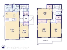 【千葉県/船橋市大穴南】船橋市大穴南1丁目 新築一戸建て 間取り図