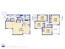 【千葉県/船橋市松が丘】船橋市松が丘2丁目 新築一戸建て 間取り図