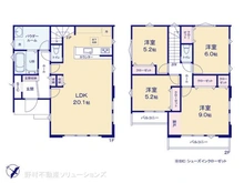 【千葉県/船橋市咲が丘】船橋市咲が丘2丁目 新築一戸建て 間取り図
