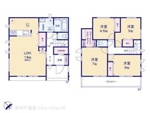 【千葉県/船橋市咲が丘】船橋市咲が丘3丁目 新築一戸建て 間取り図