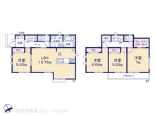 【千葉県/船橋市松が丘】船橋市松が丘5丁目 新築一戸建て 間取り図