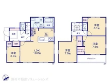 【東京都/町田市三輪町】町田市三輪町 新築一戸建て 間取り図