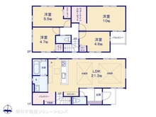 【神奈川県/座間市入谷東】座間市入谷東3丁目 新築一戸建て 間取り図