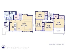 【神奈川県/相模原市南区鵜野森】相模原市南区鵜野森1丁目 新築一戸建て 間取り図