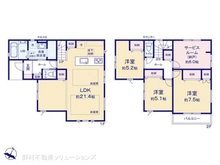 【神奈川県/相模原市南区東林間】相模原市南区東林間7丁目 新築一戸建て 間取り図