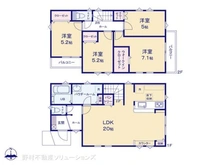 【神奈川県/大和市福田】大和市福田8丁目 新築一戸建て 間取り図