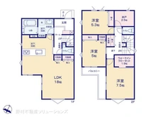 【神奈川県/相模原市中央区上溝】相模原市中央区上溝2丁目 新築一戸建て 間取り図
