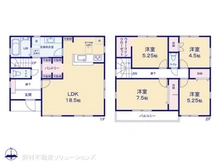 【神奈川県/大和市福田】大和市福田8丁目 新築一戸建て 間取り図