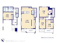 【神奈川県/相模原市南区相模大野】相模原市南区相模大野5丁目 新築一戸建て 間取り図