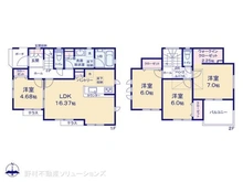 【神奈川県/座間市座間】座間市座間1丁目 新築一戸建て 間取り図