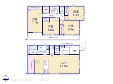 【神奈川県/座間市座間】座間市座間1丁目 新築一戸建て 間取り図