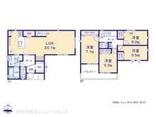 【神奈川県/座間市座間】座間市座間1丁目 新築一戸建て 間取り図