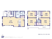 【神奈川県/相模原市南区西大沼】相模原市南区西大沼1丁目 新築一戸建て 間取り図