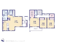 【神奈川県/大和市西鶴間】大和市西鶴間3丁目 新築一戸建て 間取り図