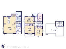 【神奈川県/相模原市南区鵜野森】相模原市南区鵜野森3丁目 新築一戸建て 間取り図