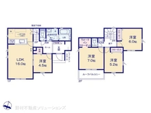 【神奈川県/相模原市中央区上溝】相模原市中央区上溝 新築一戸建て 間取り図