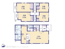 【神奈川県/大和市福田】大和市福田4丁目 新築一戸建て 間取り図