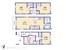 【神奈川県/横浜市神奈川区白幡東町】横浜市神奈川区白幡東町 新築一戸建て 間取り図