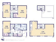 【神奈川県/横浜市西区中央】横浜市西区中央2丁目 新築一戸建て 間取り図