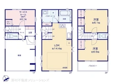 【神奈川県/横浜市中区本牧町】横浜市中区本牧町2丁目 新築一戸建て 間取り図