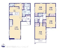 【神奈川県/茅ヶ崎市小和田】茅ヶ崎市小和田3丁目 新築一戸建て 間取り図