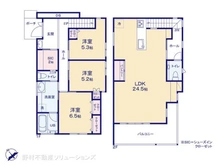 【神奈川県/鎌倉市稲村ガ崎】鎌倉市稲村ガ崎5丁目 新築一戸建て 間取り図