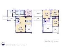【神奈川県/藤沢市鵠沼海岸】藤沢市鵠沼海岸6丁目 新築一戸建て 間取り図