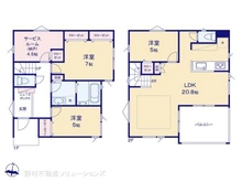 【神奈川県/藤沢市善行】藤沢市善行3丁目 新築一戸建て 間取り図