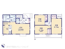 【東京都/調布市富士見町】調布市富士見町4丁目 新築一戸建て 間取り図