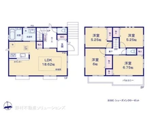 【神奈川県/川崎市麻生区片平】川崎市麻生区片平3丁目 新築一戸建て 間取り図