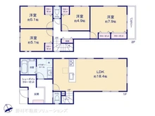 【神奈川県/横浜市港北区綱島東】横浜市港北区綱島東4丁目 新築一戸建て 間取り図
