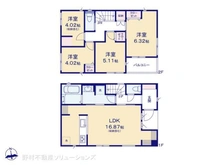 【神奈川県/横浜市港北区下田町】横浜市港北区下田町6丁目 新築一戸建て 間取り図
