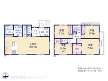 【神奈川県/横浜市港北区新吉田東】横浜市港北区新吉田東1丁目 新築一戸建て 間取り図