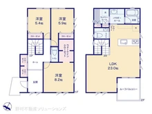 【神奈川県/横浜市港北区仲手原】横浜市港北区仲手原2丁目 新築一戸建て 間取り図