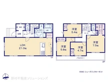 【神奈川県/横浜市港北区大曽根台】横浜市港北区大曽根台 新築一戸建て 間取り図