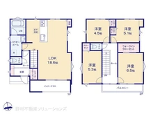 【神奈川県/横浜市金沢区釜利谷西】横浜市金沢区釜利谷西1丁目 新築一戸建て 間取り図