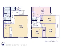 【神奈川県/横浜市金沢区釜利谷東】横浜市金沢区釜利谷東7丁目 新築一戸建て 間取り図