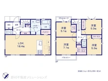 【神奈川県/横浜市港南区日野中央】横浜市港南区日野中央2丁目 新築一戸建て 間取り図