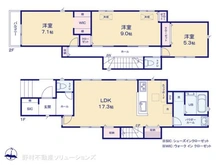 【神奈川県/横浜市港南区日野】横浜市港南区日野1丁目 新築一戸建て 間取り図